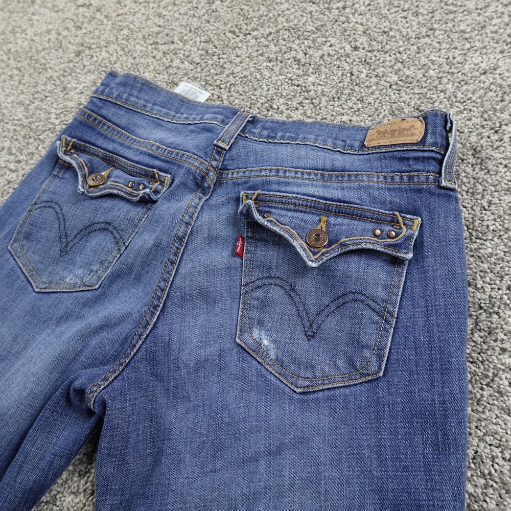 Levis Jeans Womens 6 Dark Blue Denim Pants 515 Boot Western Stretch Faded Y2K